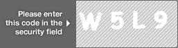 captcha code for visual authentication  letter W number 5 letter L number 9