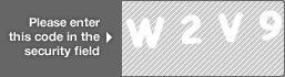 captcha code for visual authentication  letter W number 2 letter V number 9